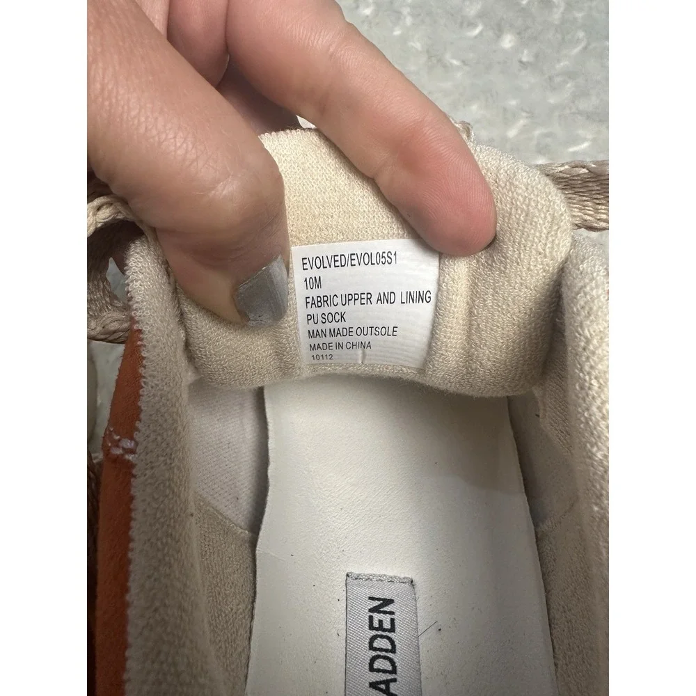 Steve Madden Evolved EVOLOVED1 Men's Low Top Lace-Up Sneakers Orange/Beige